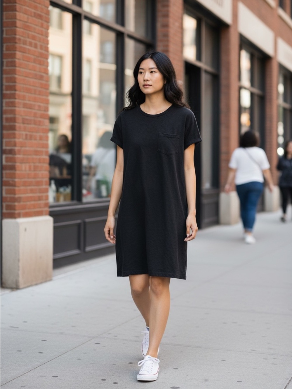 Gap Medium Casual Black Pocket T-Shirt Dress